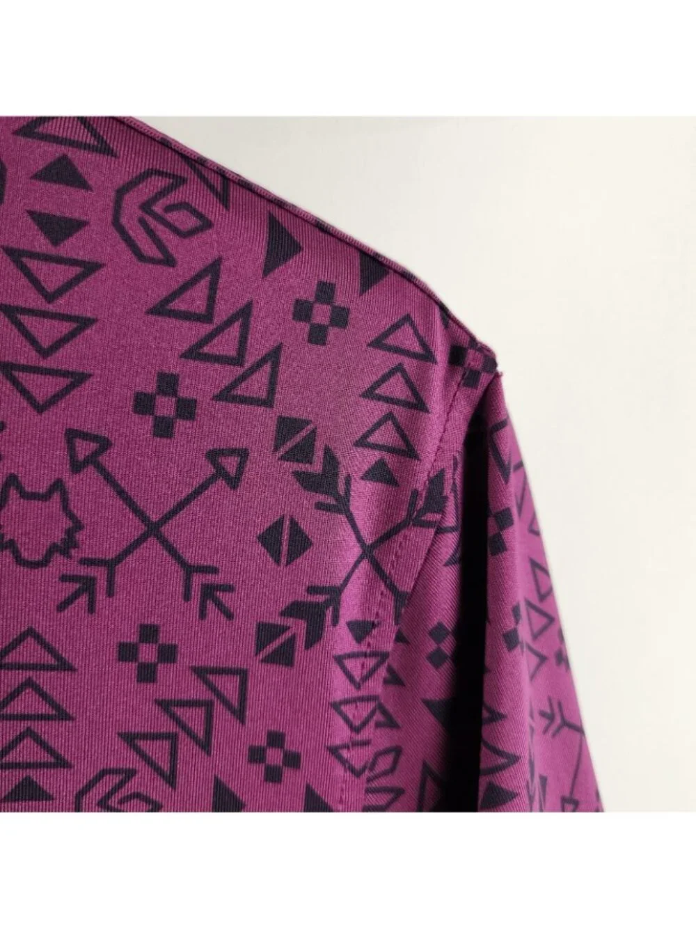 Greyson Shirt Mens XL Black Burgundy Geometric Novelty S/S Golf Polo